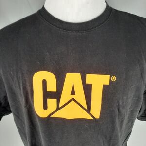 CAT Caterpillar Logo Black T-Shirt Adult XL Heavy Equipment Short Sleeve